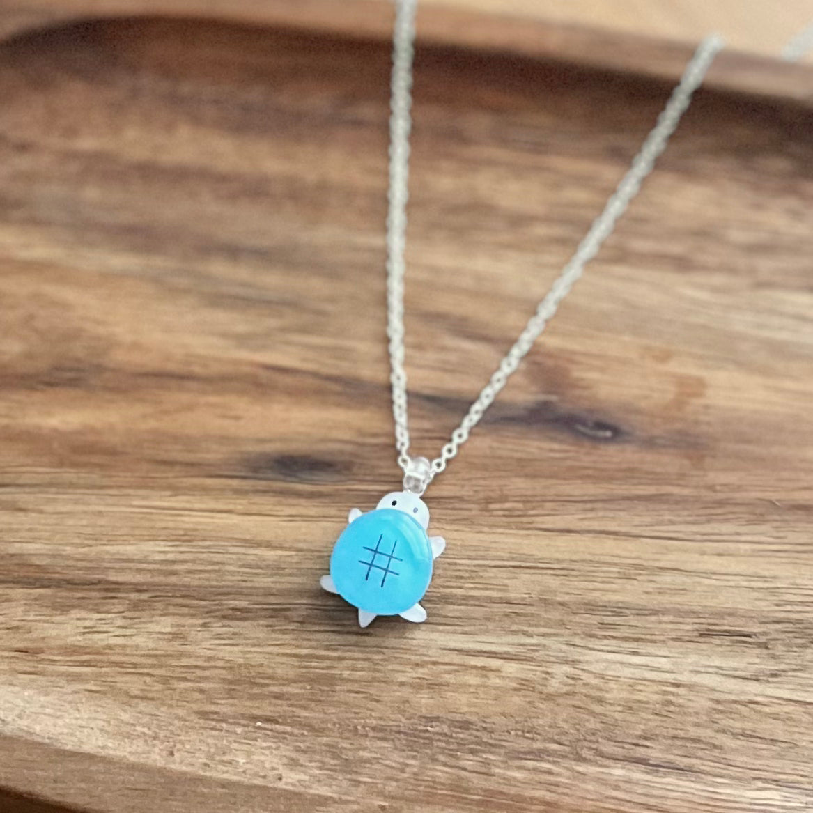 Mini Blue Turtle - Necklace