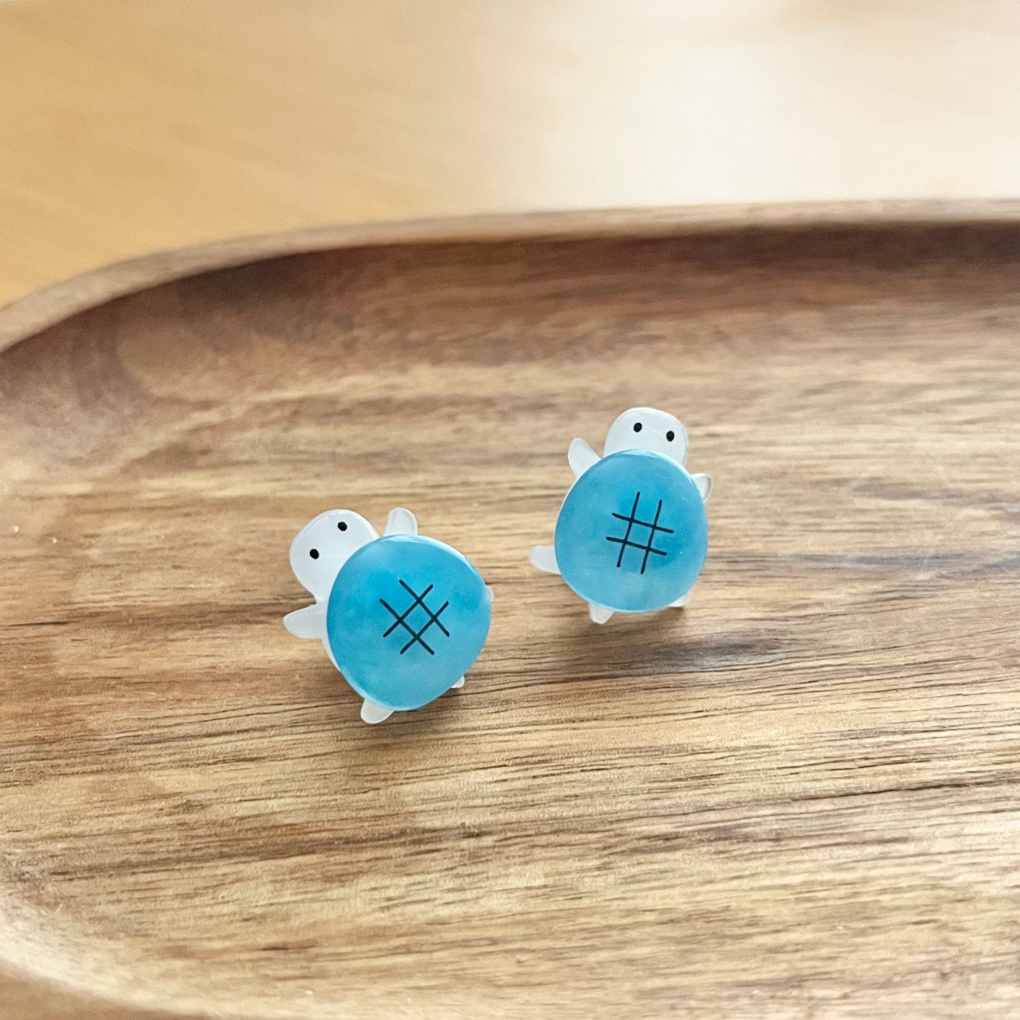 Mini Blue Turtle - Stud Earrings